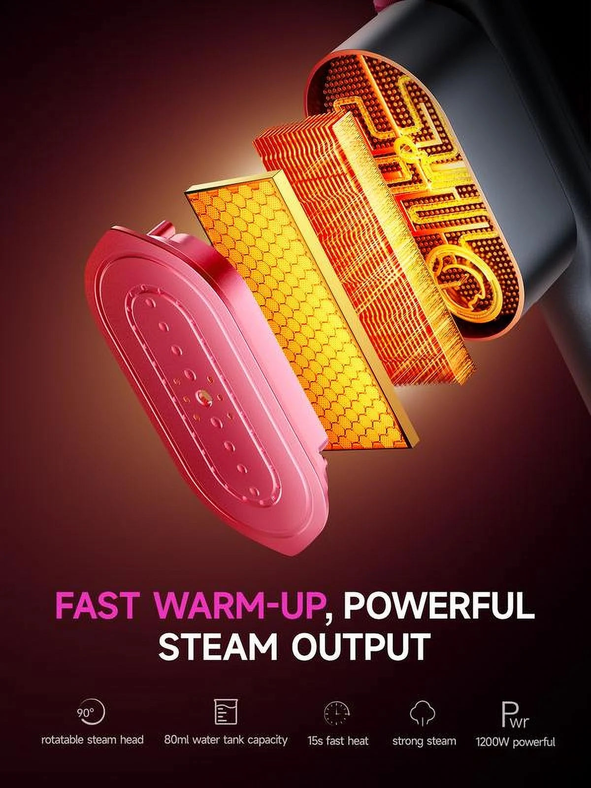 Dr.Flash Portable Garment Steamer - Fast Heating, 7 Modes, Perfect for Travel & Home Use, Ideal New Year Gift