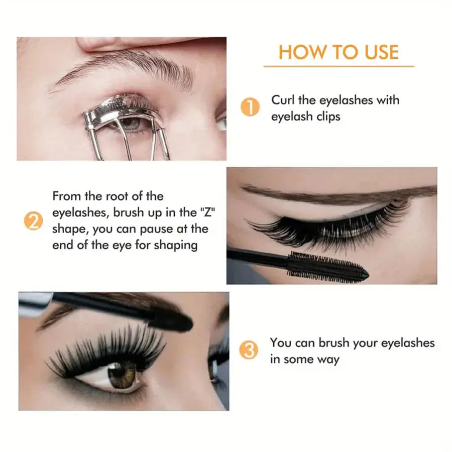 Waterproof 4D Mascara Thick Long Smudge-Proof Plump Encrypted Long-Lasting Curling Large Eye Makeup, Makeup Tools