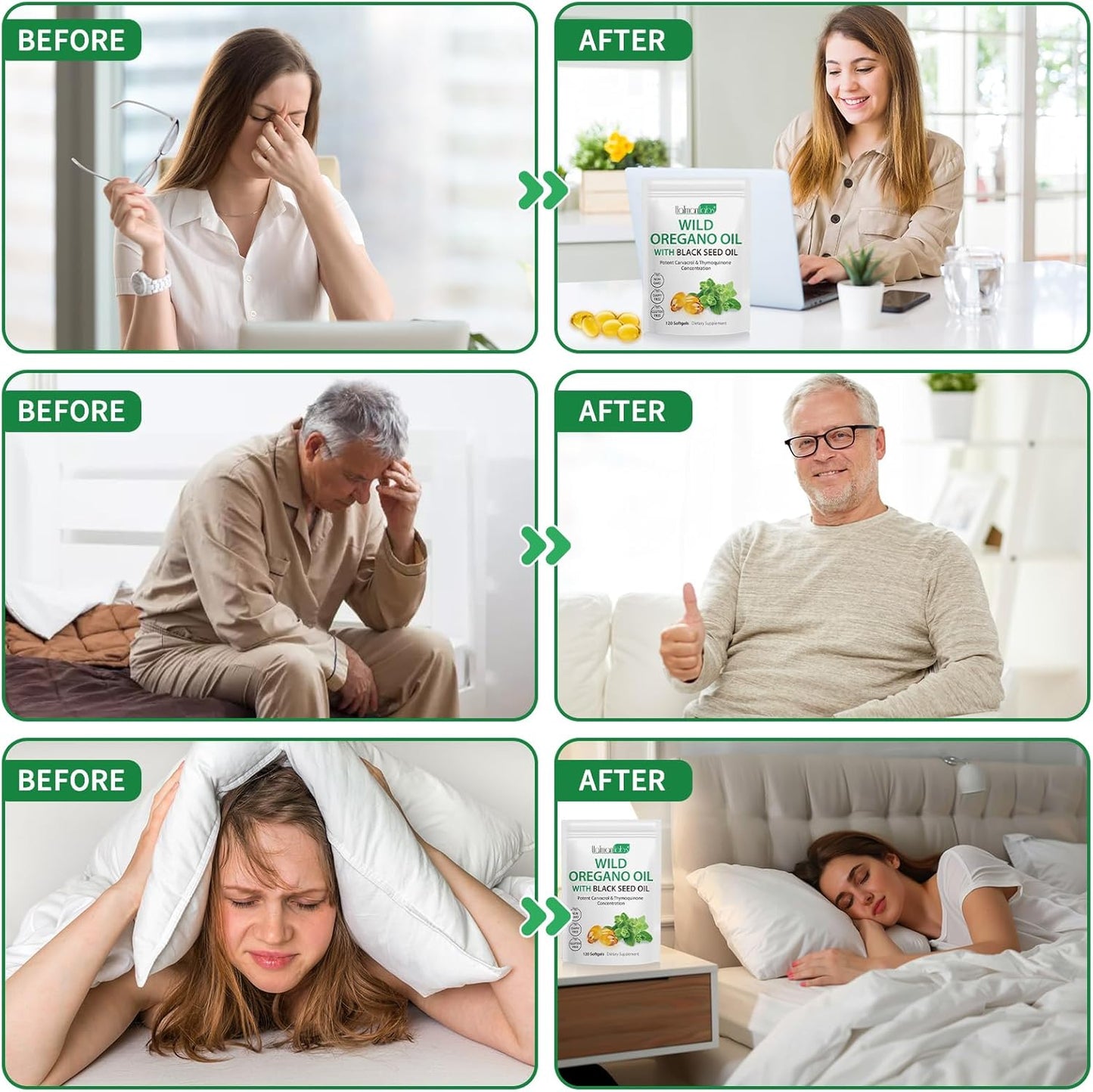 Oil of Oregano with Black Seed Oil, Organic Oregano Oil Softgels,Orega