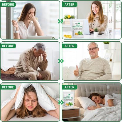 Oil of Oregano with Black Seed Oil, Organic Oregano Oil Softgels,Orega