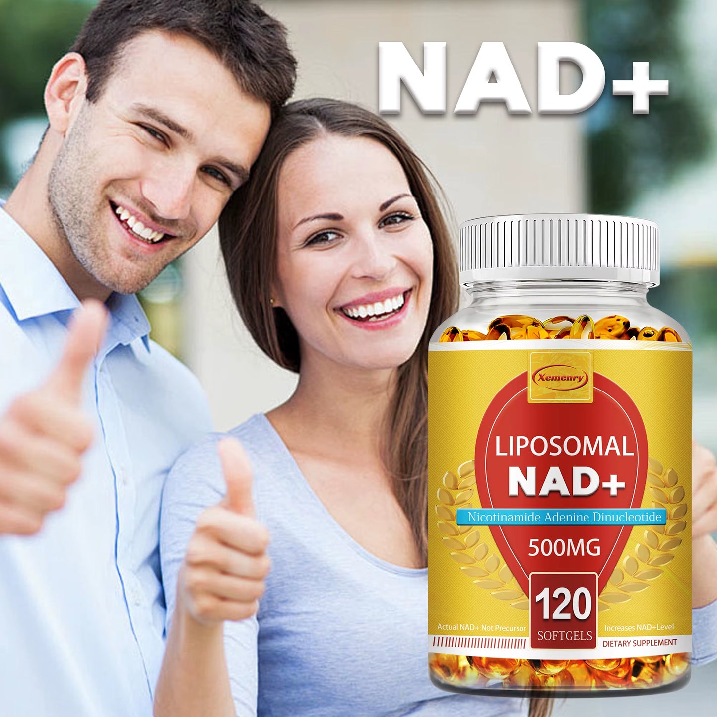 Liposomal NAD+ Capsules - Anti-Aging, Replenish Energy, Enhance Focus, Support Cellular Health - 120 Capsules