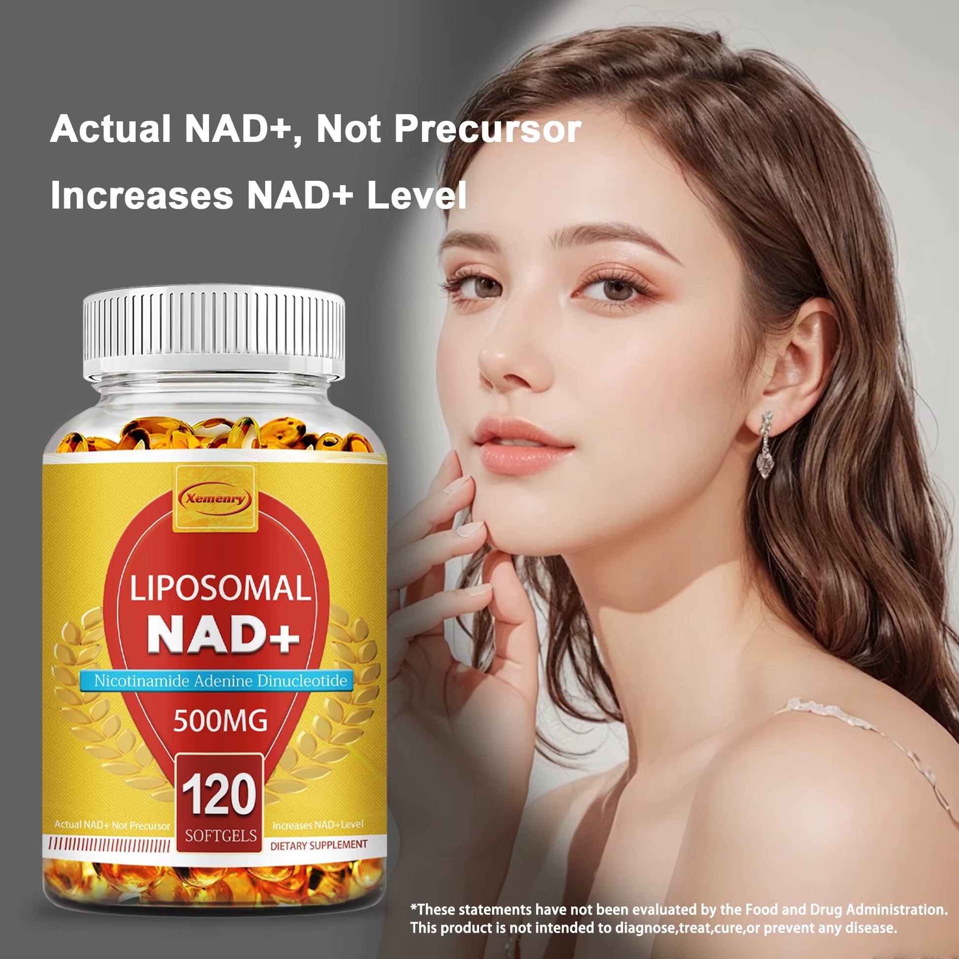 Liposomal NAD+ Capsules - Anti-Aging, Replenish Energy, Enhance Focus, Support Cellular Health - 120 Capsules