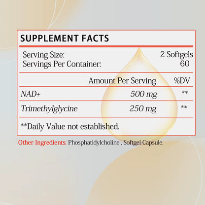 Liposomal NAD+ Capsules - Anti-Aging, Replenish Energy, Enhance Focus, Support Cellular Health - 120 Capsules