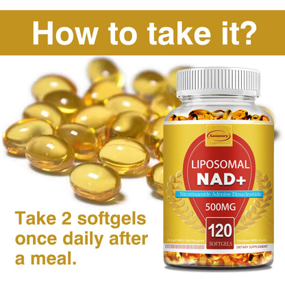 Liposomal NAD+ Capsules - Anti-Aging, Replenish Energy, Enhance Focus, Support Cellular Health - 120 Capsules